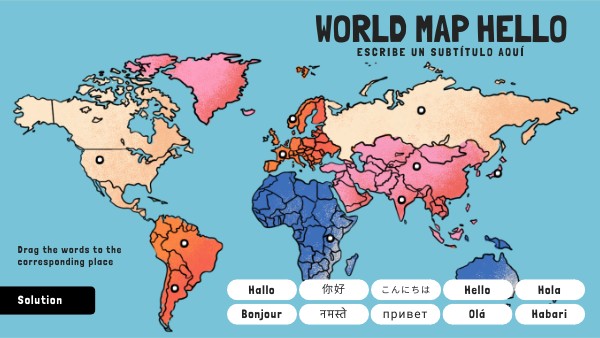 WORLD MAP LANGUAGES
