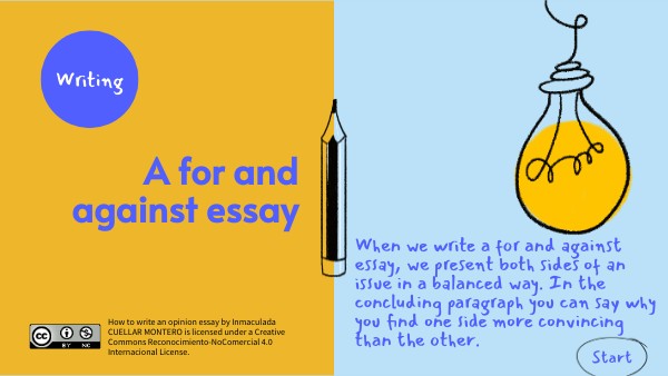 HOW TO WRITE A FOR AND AGAINST ESSAY | Genially