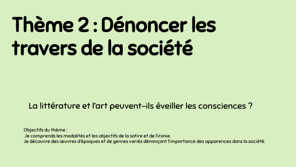 Sujet Brevet Dénoncer Les Travers De La Société