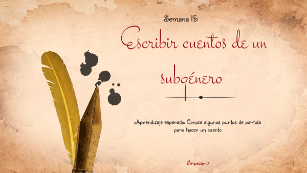 Escribir cuentos de un subgénero | Genially