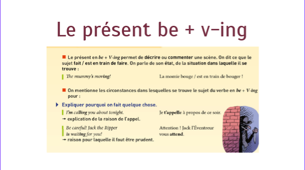 Le présent be + v-ing | Genially