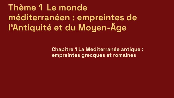 Mediterranée antique : empreintes grecque romaine | Genially