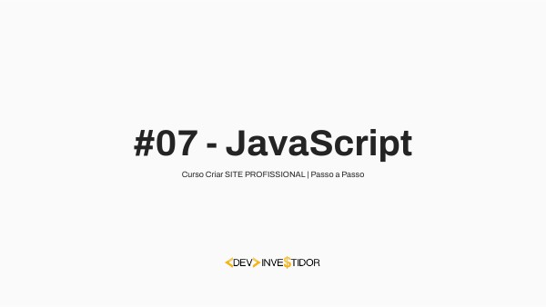 #07 - JavaScript - Criar SITE PROFISSIONAL | Passo a Passo | Genially