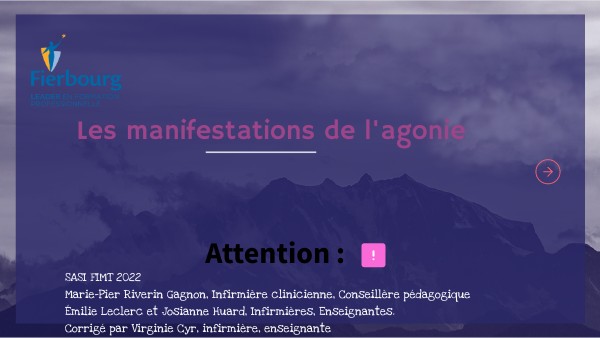 Les manifestations de l'agonie