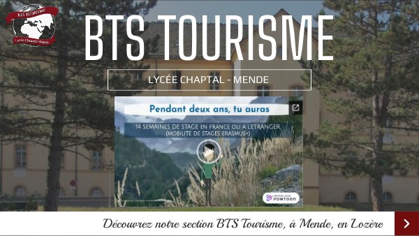 Présentation du BTS Tourisme