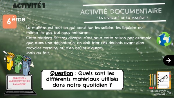6ème_MATIÈRE_ACTIVITÉ1_DIVERSITÉ MATIÈRE | Genially