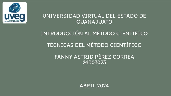 TECNICAS DEL METODO CIENTIFICO