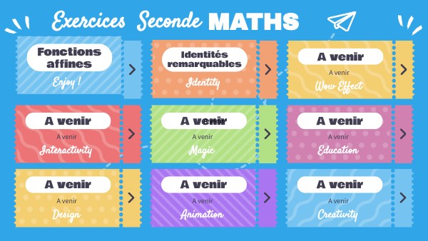 Entraînement Seconde Math | Genially
