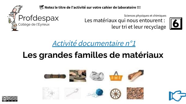 AD n°1 Les grandes familles de matériaux