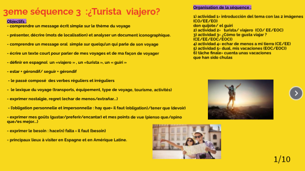 3EME: séquence 3 turista o viajero | Genially
