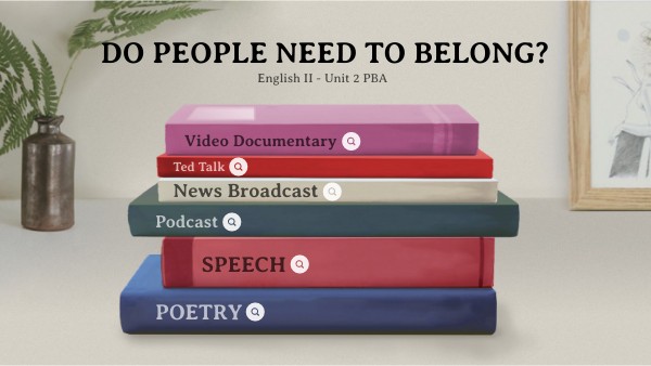 English II PBA Choice Board - Do People Need to Belong