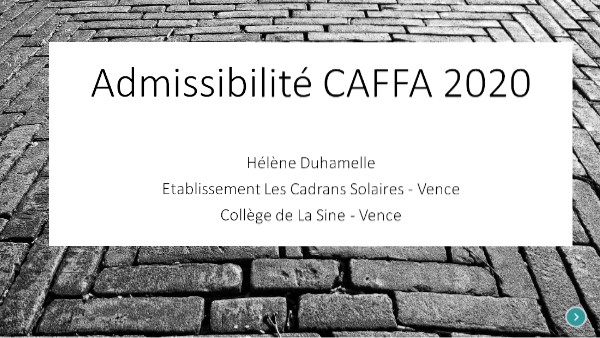 CAFFA 1 - Duhamelle