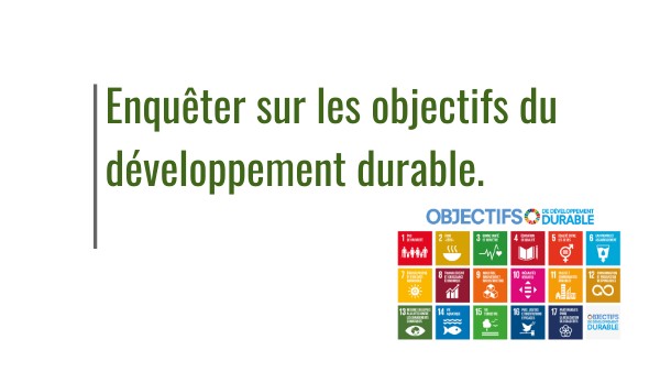 Enquête sur les objectifs du Développement Durable | Genially