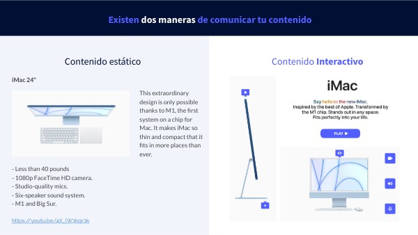 ¿iMac estático o interactivo? Tú eliges cómo mostrarlo