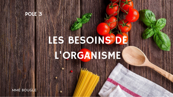 LES BESOINS DE L'ORGANISME