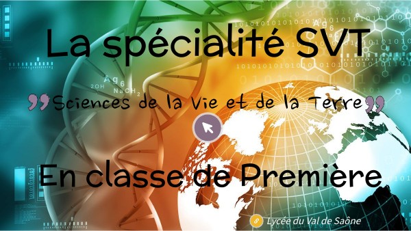 Présentation PREMIERE spécialité SVT