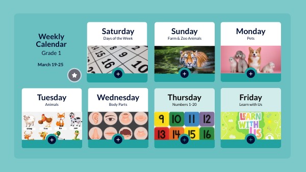 WEEKLY CALENDAR | Genially