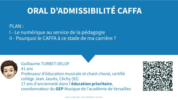 Oral admissibilité Caffa | Genially