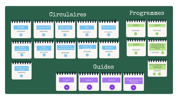 Circulaires et programmes | Genially