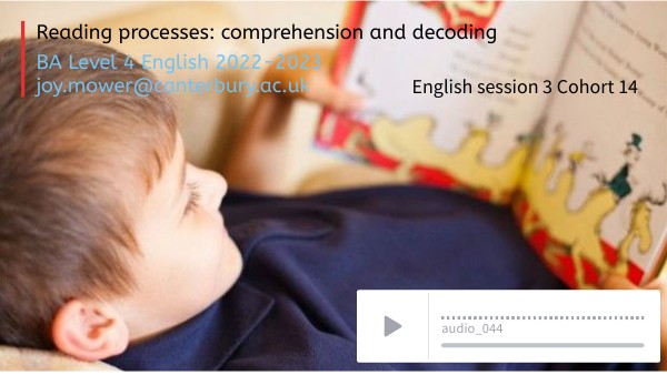 C14 CAP v/o ENG 3 Reading processes: comprehension and decoding