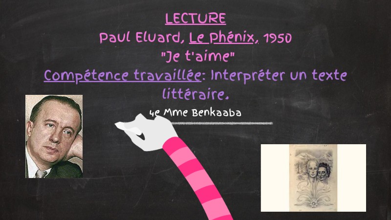Lecture " Je t'aime" Eluard