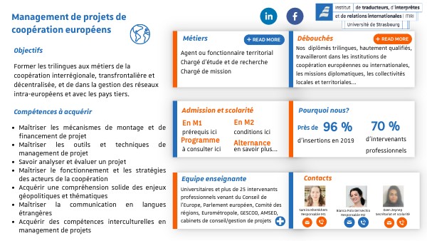 Master Management de projets de coopération européens | Genially