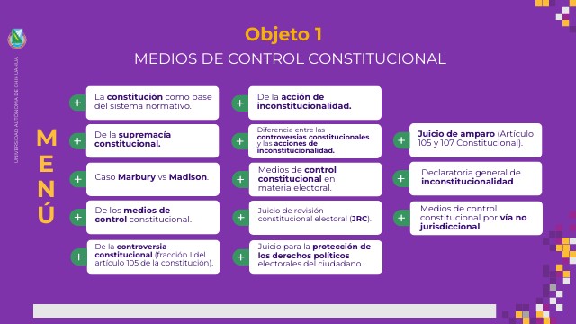 Objeto de estudio I - Medios de control constitucional