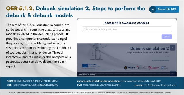 OER- 5.1.2 -Debunk simulation 2. Steps to perform the debunk & debunk ...