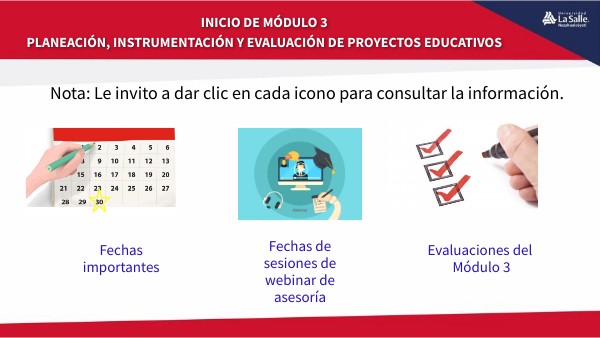 Inicio de Módulo 3_Diplomado Lasallista