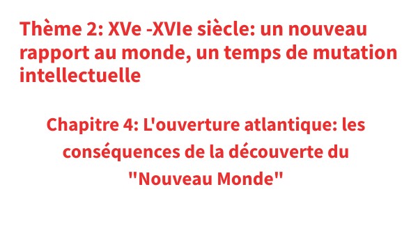 la découverte du nouveau monde