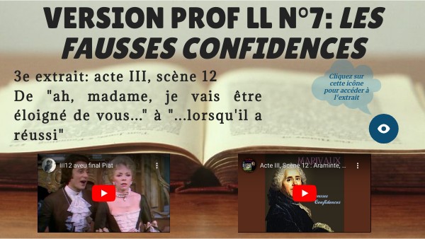 Version Prof LL n°...: Les Fausses Confidences, III, 12 - Version prof