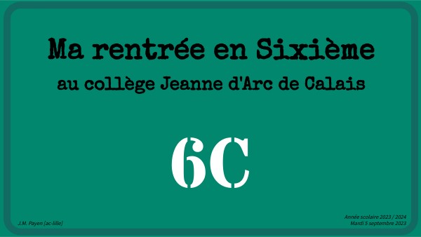 Questionnaire Sixième Rentrée | Genially