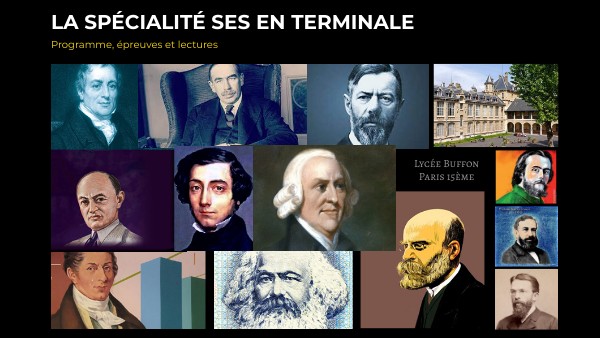 Rentrée 2021-2022 - Programme et lecture SES - Terminale | Genially