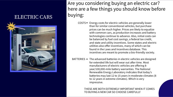 ELECTRIC CARS | Genially