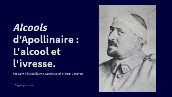 Page De Garde D'alcools D'apollinaire Justification Alcools, Apollinaire : l'alcool et l'ivresse | Genially