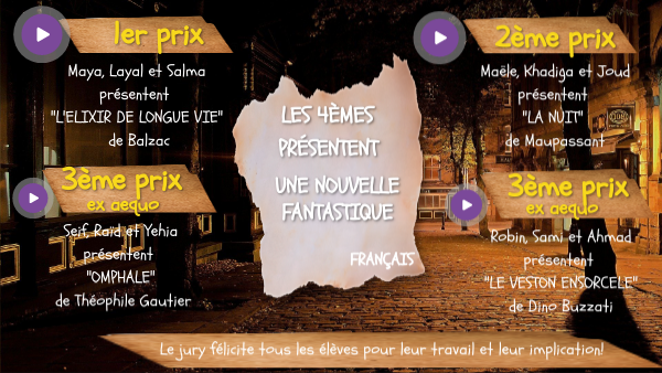 Les 4èmes présentent une nouvelle fantastique