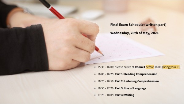 B2.1 Semi La Seu - Final Exam Schedule | Genially