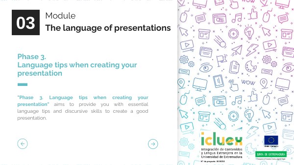 THE LANGUAGE OF PRESENTATIONS_PHASE 3 | Genially