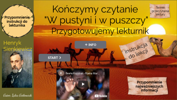 Quiz Z Lektury W Pustyni Iw Puszczy #język polski "W pustyni i w puszczy" | Genially