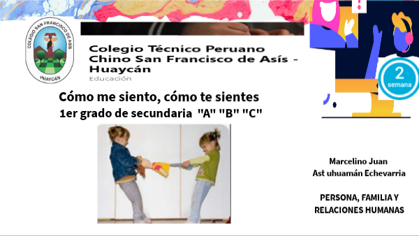 1ro Secundaria 2da semana CÓMO ME SIENTO, CÓMO TE SIENTES 2021