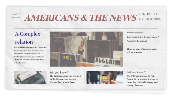 AMERICANS AND THE NEWS | Genially
