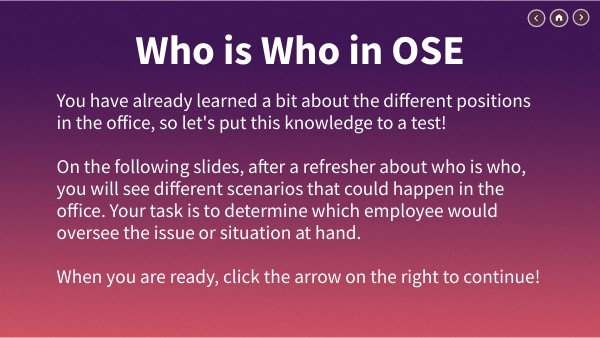 Who is Who? OSE