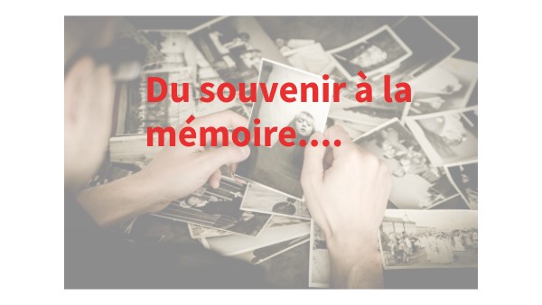 Les Souvenirs Restent Gravés Dans La Mémoire Mémoire-Du souvenir à la mémoire | Genially