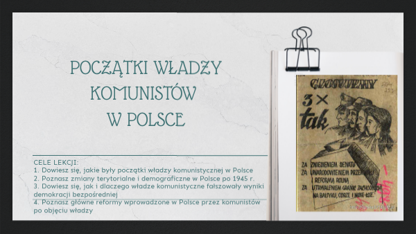 Początki Władzy Komunistów W Polsce Notatka view.genially.com