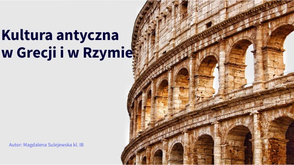 Kultura antyczna w Grecji i w Rzymie
