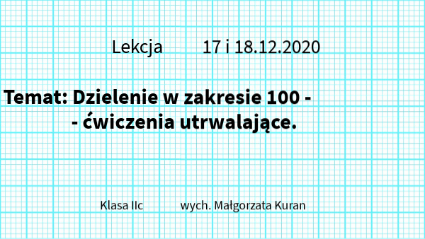 Dzielenie w zakresie 100