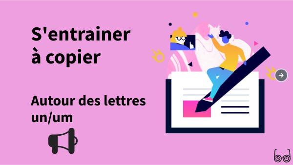Copie avec lettre un/um roses