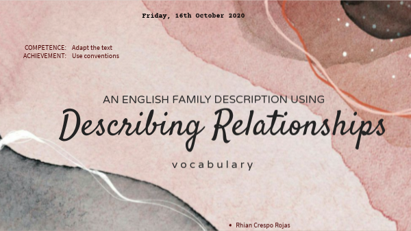Describing Relationships - English | Genially