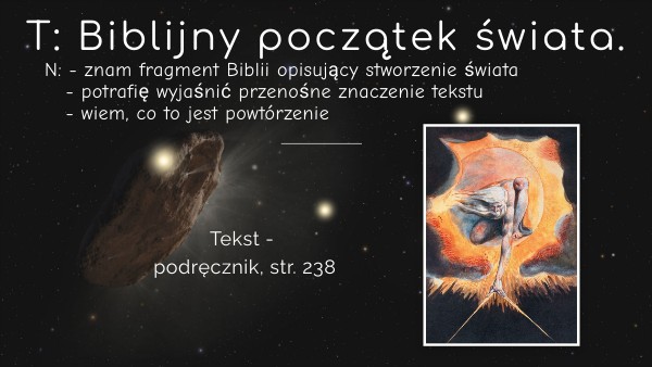 Stworzenie świata Według Biblii Dzien Po Dniu Stworzenie świata | Genially