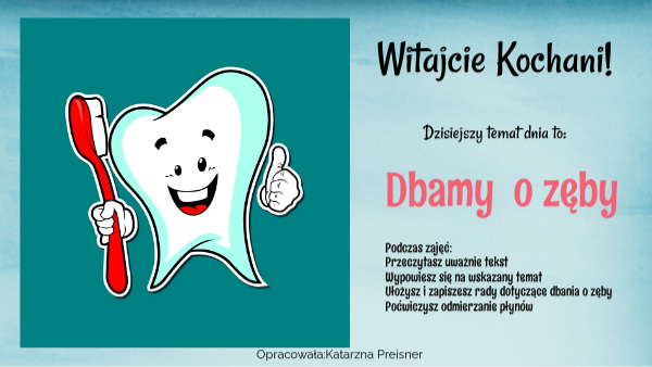 Dbam O Zęby Scenariusz Zajęć W Przedszkolu